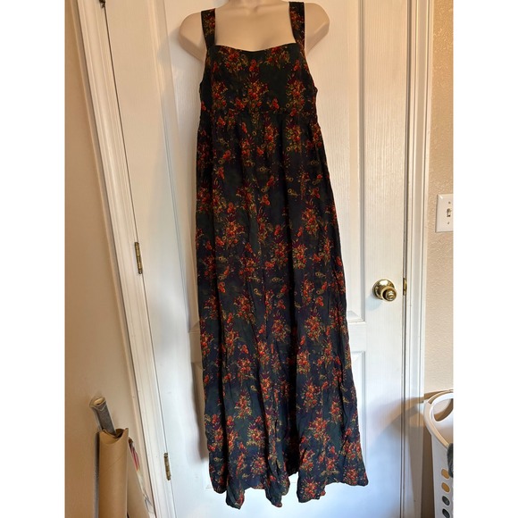 NATURAL LIFE Pants - Natural Life Wide Leg Jumpsuit Womens Medium Black Floral NEW Smocked Strappy